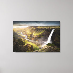Sommer Haifoss Wasserfall- in Island Leinwanddruck