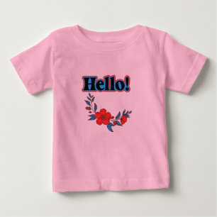 Sommer Hallo Baby T-Shirt mit Blume