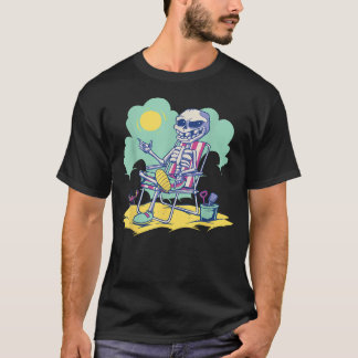 Sommer Halloween Skelett Strand Sonne Summerween T-Shirt