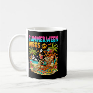 Sommer Halloween Stimmung Lustiges Skelett Strand  Kaffeetasse
