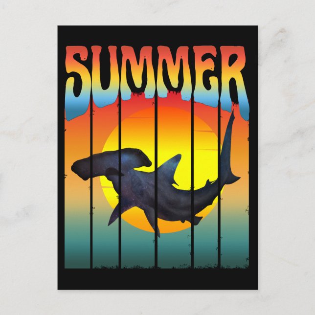 SOMMER HAMMERHEAD SHARSET POSTKARTE (Vorderseite)