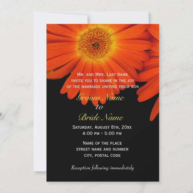 Sommer, Herbst Blume Hochzeitseinladungen Einladung (Vorderseite)