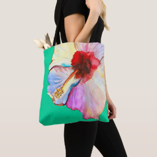 Sommer-Hibiskus-Aquarellkunst Tasche