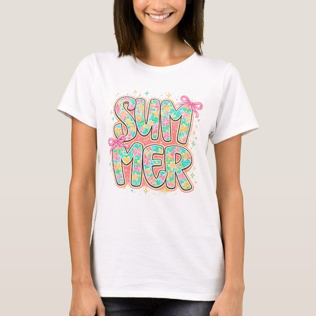 Sommer-Hibiskus-Blüten-Explosion T-Shirt (Vorderseite)