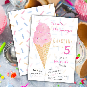 Sommer Hier ist das Scoop Ice-Cream Girl zum Gebur Einladung