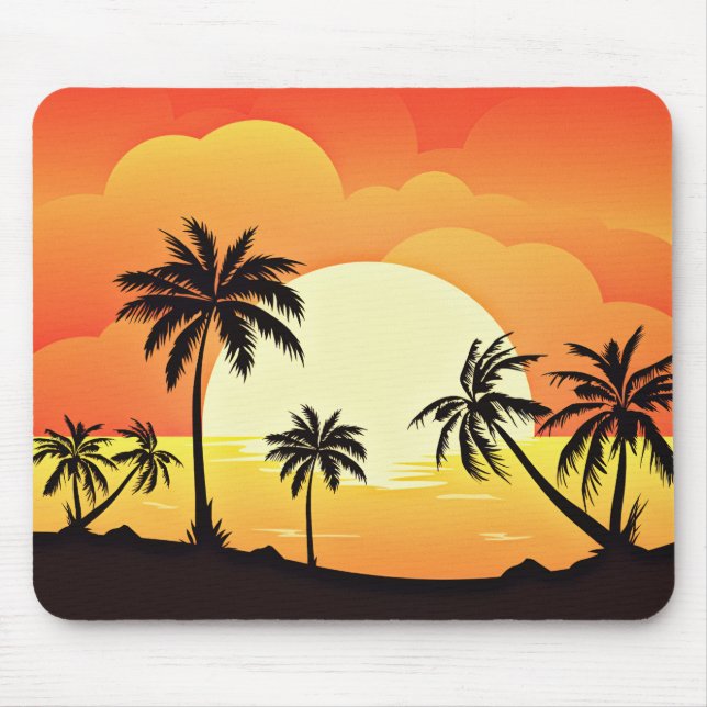 Sommer Hintergrund mit Palmen-32134 Mousepad (Vorne)
