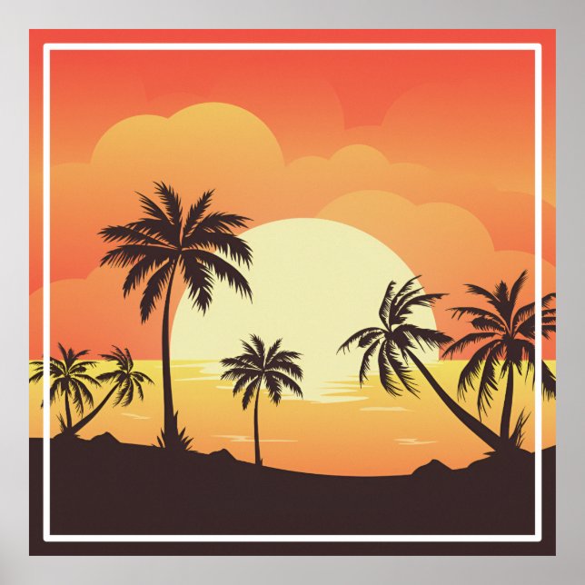 Sommer Hintergrund mit Palmen-32134 Poster (Vorne)