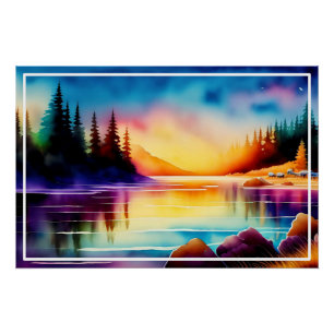 Sommer Hintergrund mit Palmen-56790 Poster