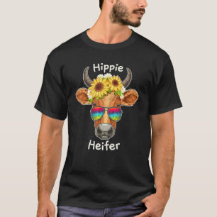 Sommer-Hippi-Färse-Kuh-Sonnenblume-Gänseblümchen T-Shirt