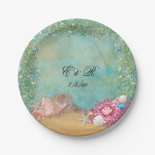 Sommer, Hochzeit am Strand, Muscheln, Teller