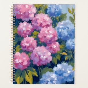 Sommer Hortensien Rosa und Blaue Küstenblumen Planer