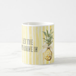 Sommer im Sonnengelben Streifen Ananas Kaffeetasse