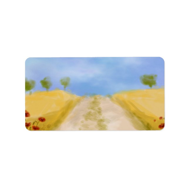 Sommer im Tal digitale Kunstszene Adressaufkleber (Vorne)