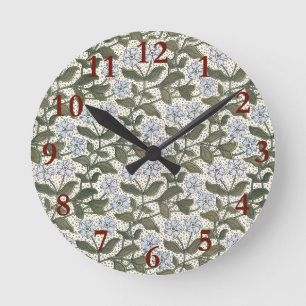 Sommer Immergrün-Blume Hübsche elegante Blüten Runde Wanduhr