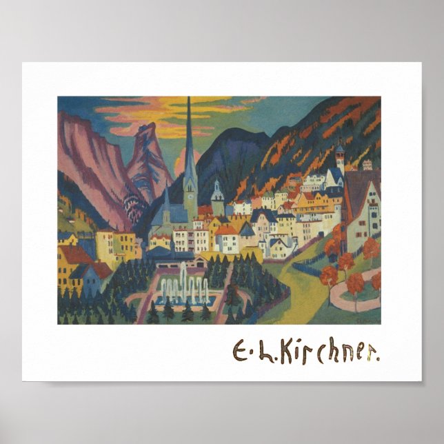 Sommer in Davos von E.L. Kirchener (1925) Poster (Vorne)