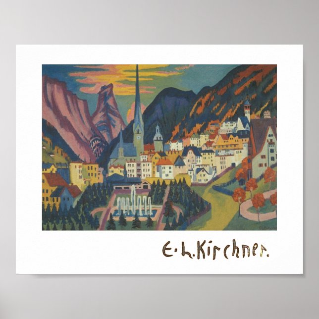 Sommer in Davos von E.L. Kirchener (1925) Poster (Vorne)