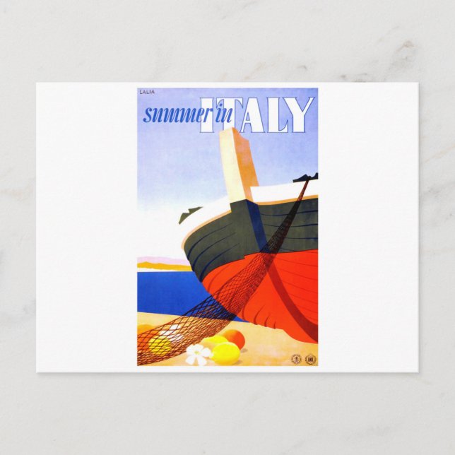 Sommer in Italien Vintage Travel Postkarte (Vorderseite)