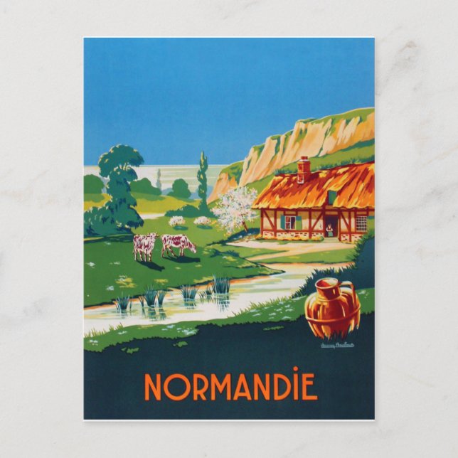 Sommer in Normandie, Frankreich Postkarte (Vorderseite)