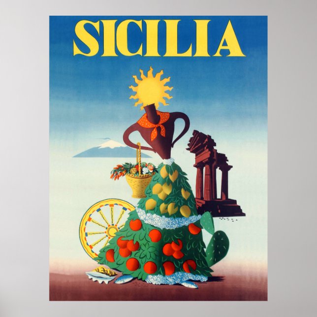 Sommer in Sizilien, Italien Poster (Vorne)