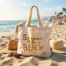 Sommer ist der Strand Custom Retro Doodle-Tasche