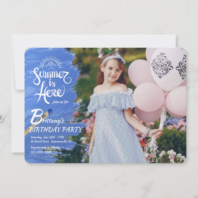 Sommer ist hier Foto Einladung (Vorderseite)