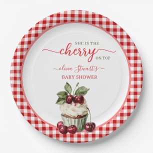 Sommer-Kariert-Kirsch-Themen-Baby-Party Pappteller