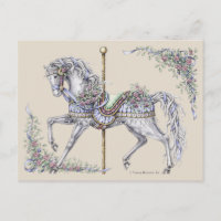 Sommer-Karussell-Pferd, das Postkarte zeichnet
