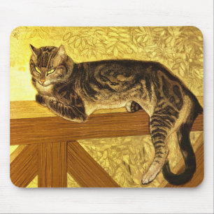 Sommer- Katze auf Balustrade von Theophile Steinle Mousepad