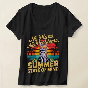Sommer Katze Chill Keine Pläne Keine Probleme Dame T-Shirt