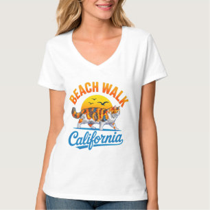 Sommer-Katzen-Strandspaziergang - Geschenk für Fra T-Shirt