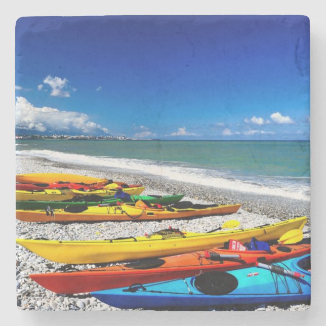 Sommer Kayaking Steinuntersetzer (Vorderseite)