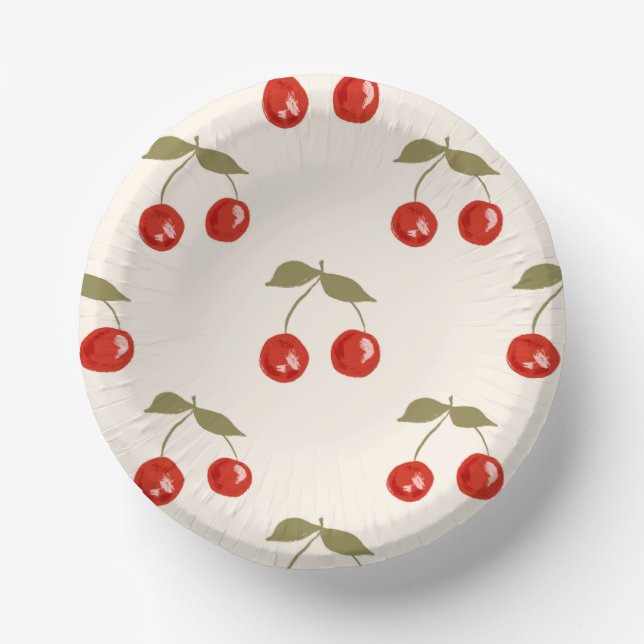 Sommer-Kirschen Pappteller (Vorderseite)