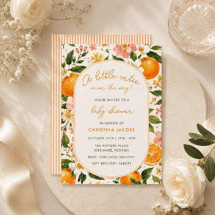 Sommer Kleine Süße Tangerine Blüten Baby Shower  Einladung