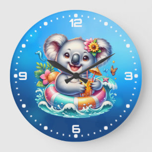 Sommer-Koala-Sublimations-Clipart-97702 Große Wanduhr
