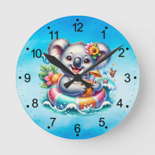 Sommer Koala Sublimations Clipart-97702 Runde Wanduhr
