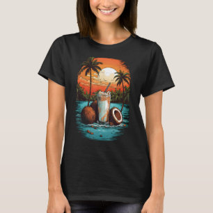 Sommer-Kokosnuss-Getränk Aloha Vintage Strand Hawa T-Shirt