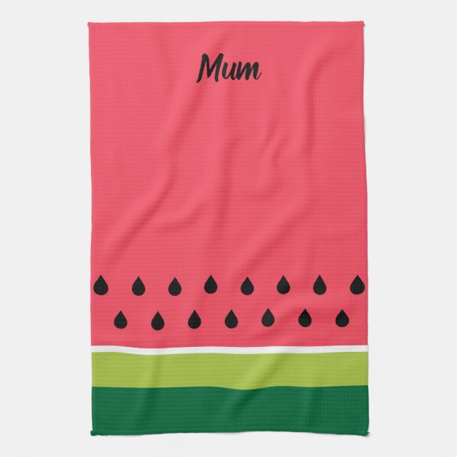 Sommer Korallen Rosa Grünes Wassermelone Frucht Sl Geschirrtuch (Vertikal)