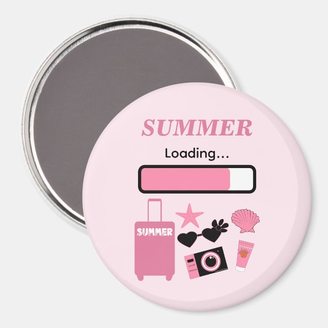 Sommer Lade Rosa Magnet (Vorderseite/Rückseite)
