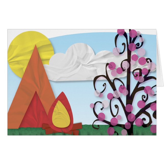 Sommer-Lager-illustrierte Karte (Vorderseite (Horizontal))