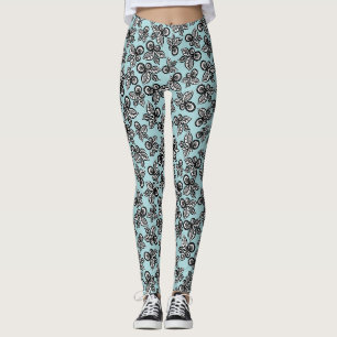 Sommer-Leggings mit Schwarz-Weiß-Blume Leggings