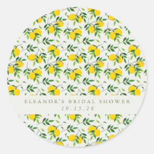 Sommer-Limonen-Fruchtmuster Individuelle Bridal Sh Runder Aufkleber