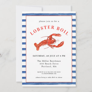Sommer-Lobster-Kochparty-Meeresfrüchte-Einladung Einladung