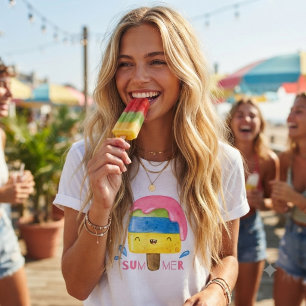 Sommer & lustiger verrückter Eisstiel  T-Shirt