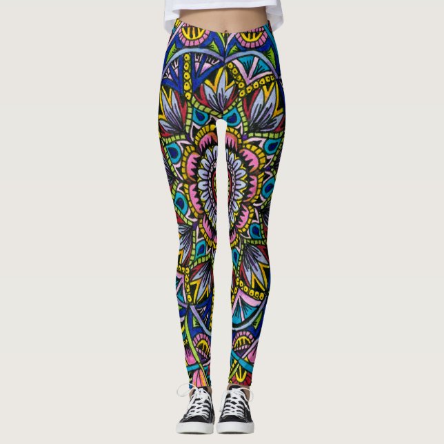 Sommer-Mandala Leggings (Vorderseite)