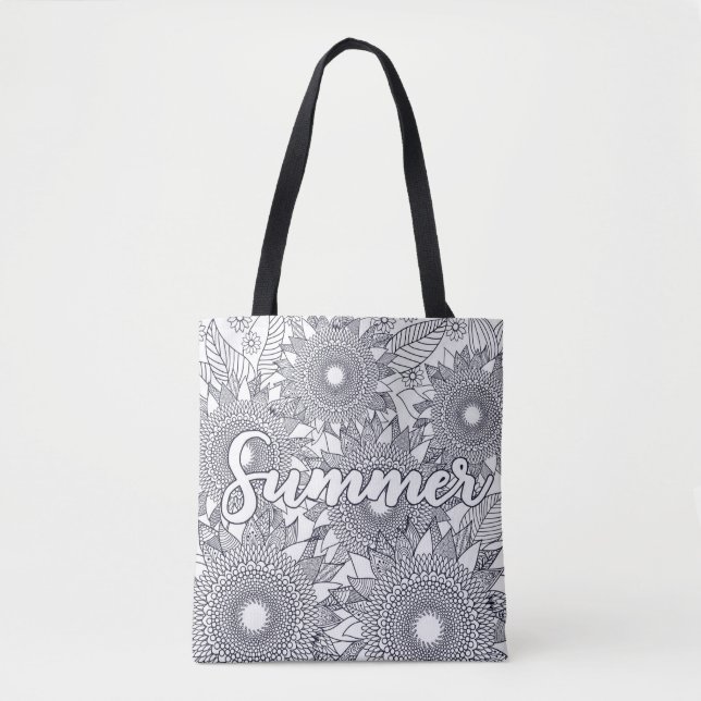 Sommer-Mandalas Farbspass Tasche (Vorderseite)