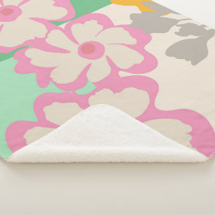 Sommer-Margeriten Farbblöcke Moderne Floral Sherpadecke