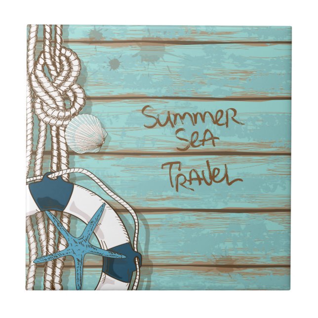 Sommer, Meer, reisen Seeentwurf Fliese (Vorderseite)