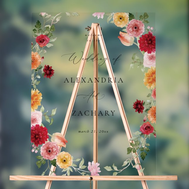 Sommer-Mehrfarbenhochzeit Acrylschild (Neutral)