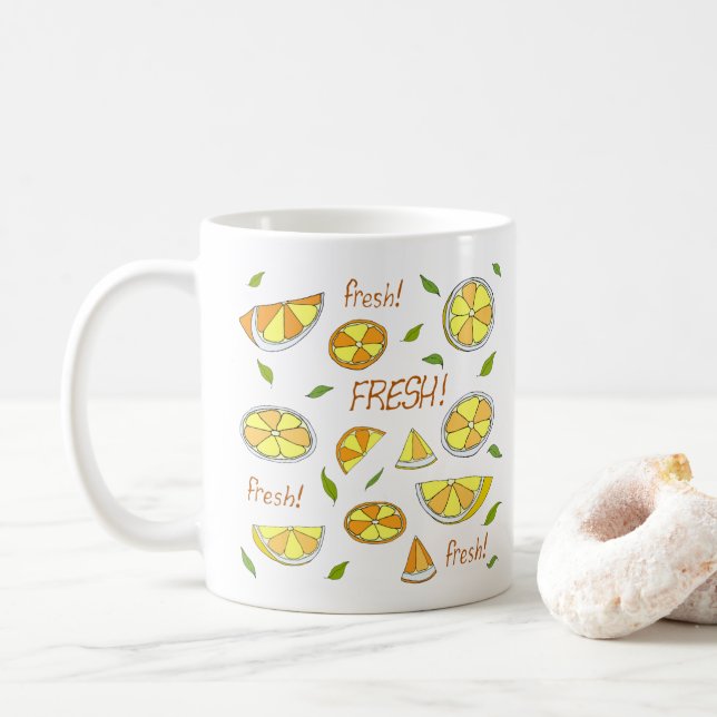 Sommer Minimalistisches Niedliches Obst frisch Kaffeetasse (Mit Donut)
