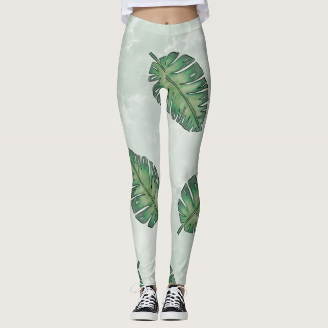 Sommer mit grünem Leaf Leggings (Vorderseite)